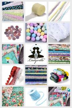 Adventskalender Handarbeit Nähen Filzen Quilten 2025 mit Stoffe Knöpfen Spitze Borten